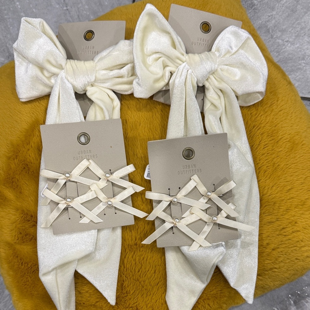 Bundle hair accessories: Urban Outfitters Ivory / cream Hair Bows;2 for 1 deal
